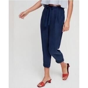 Wilfred Allant Linen Cropped Navy Pants US Women's 00